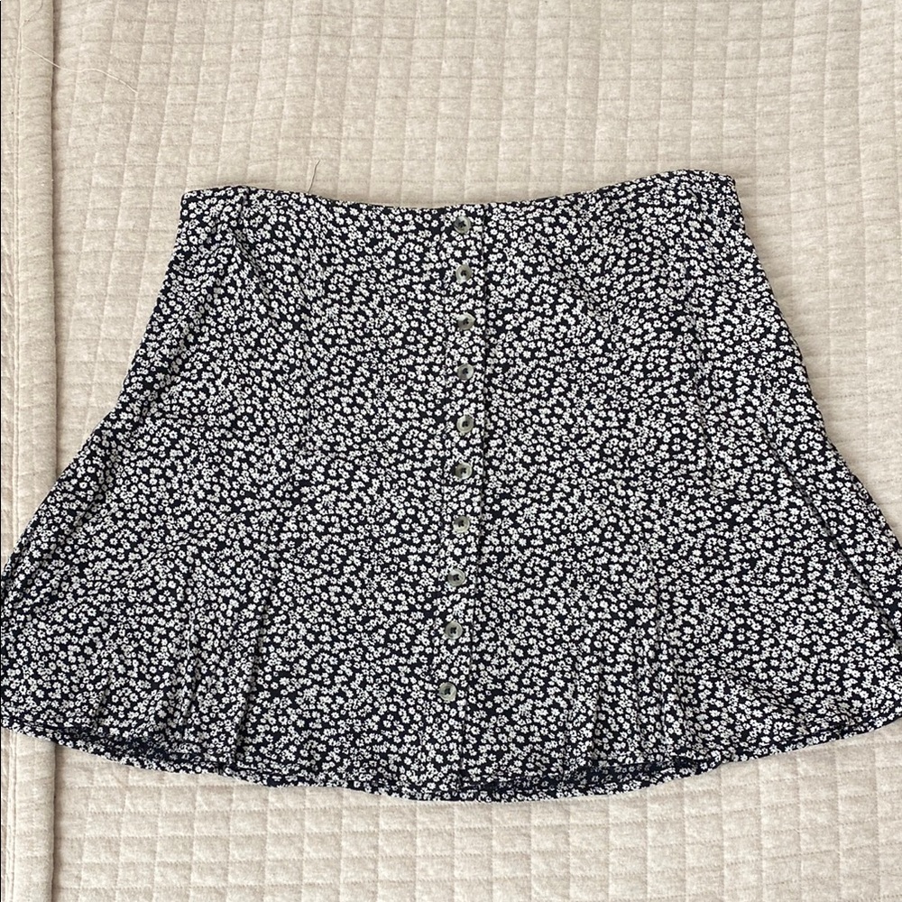 Floral Black and White Skirt